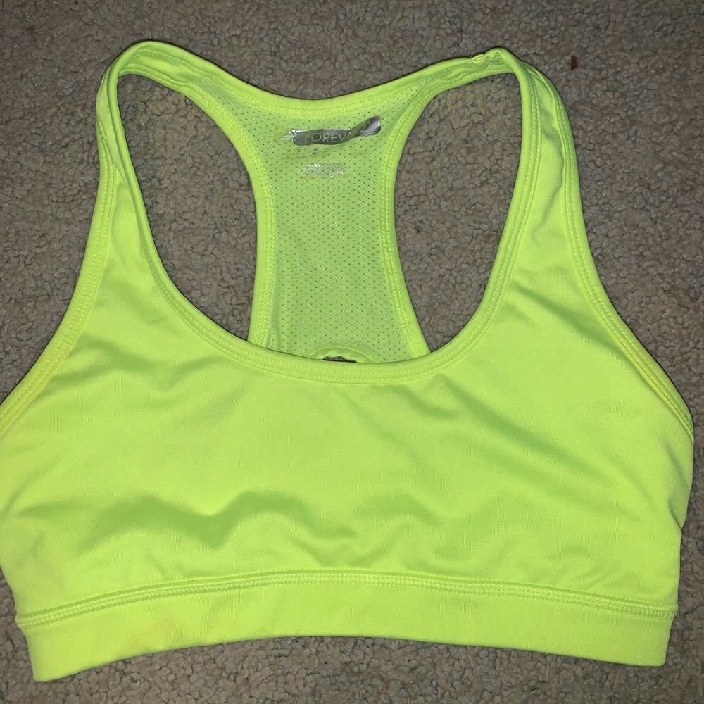 Neon green sports bra